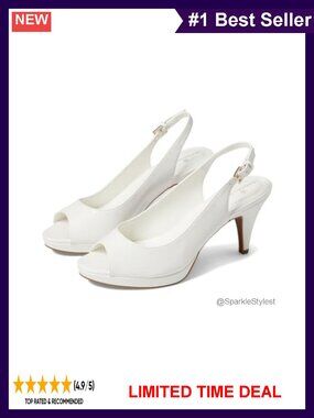 Faux Leather Slingback Peep Toe Spool Heel Pump